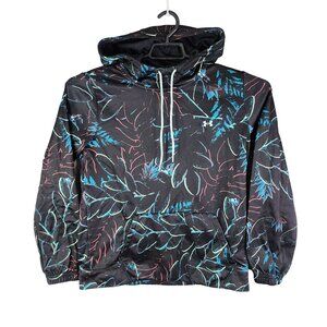 Womens Under Armour Loose Fit Hooded Pullover Sweatshirt Multicolor Leaf Size S